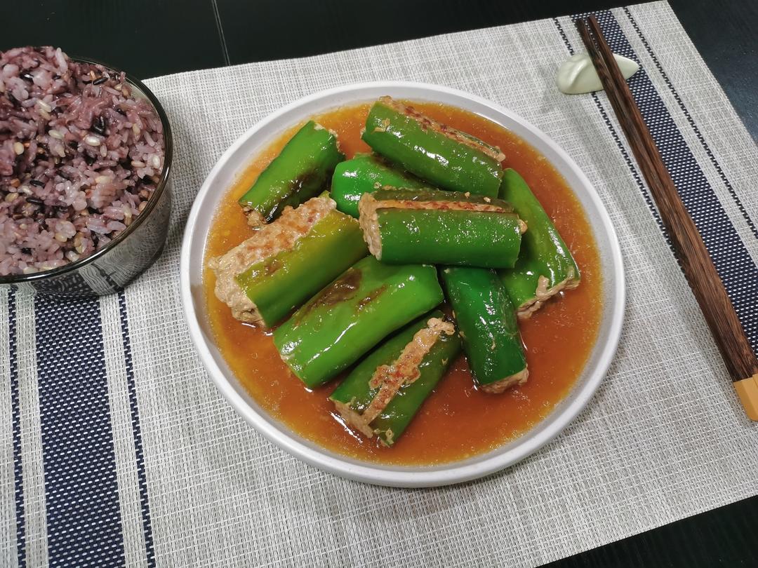 米饭杀手‼️虎皮青椒酿肉