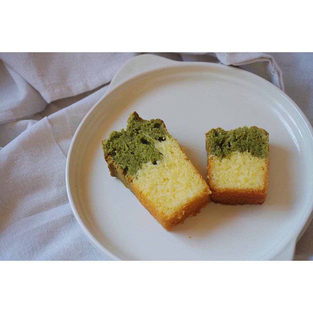香草&抹茶双拼磅蛋糕（白菜磅）