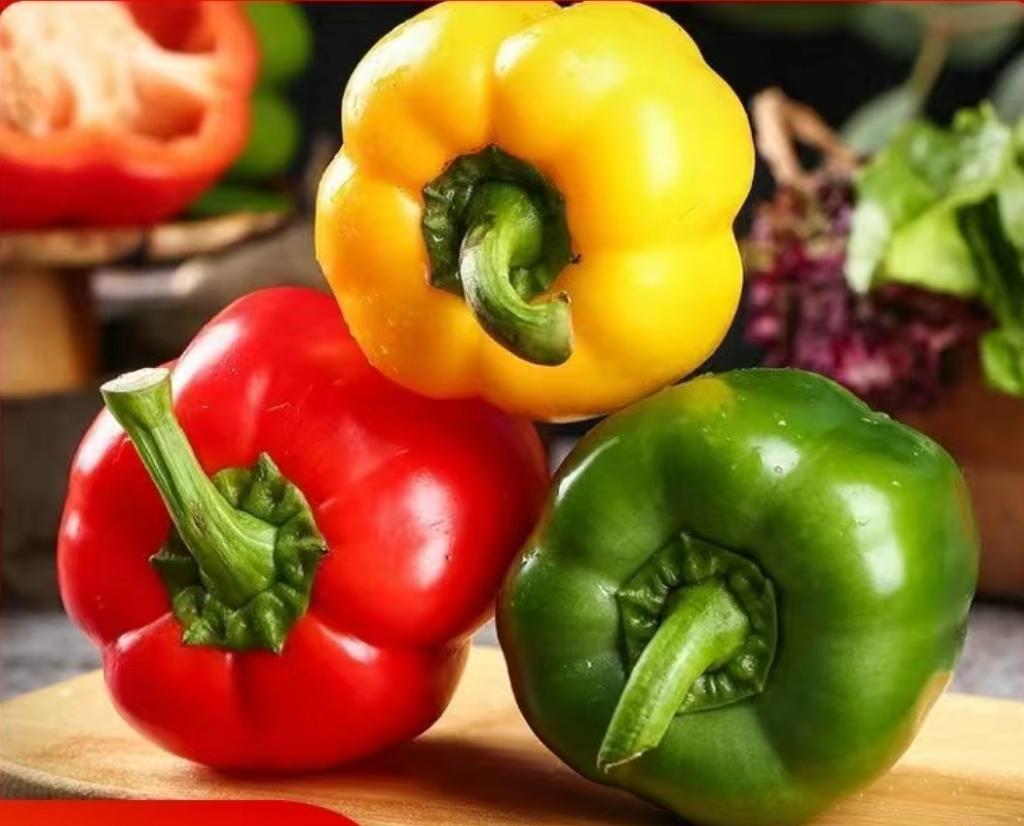 592 彩椒能做的美食集锦，红黄绿三色甜味不辣菜椒装饰好看
