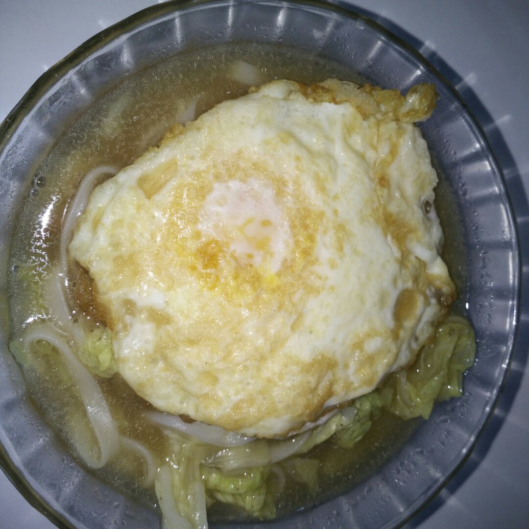 白菜面条汤（荷包蛋版）