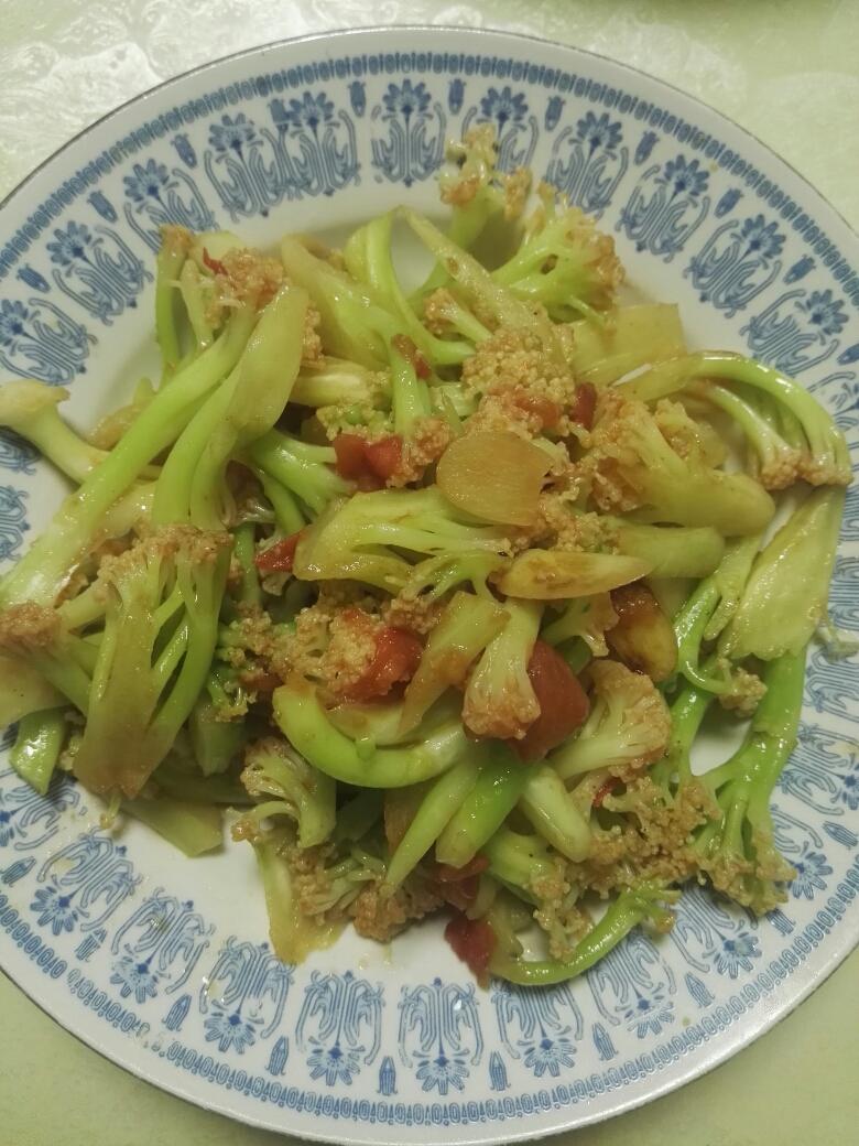 爽口西红柿炒菜花