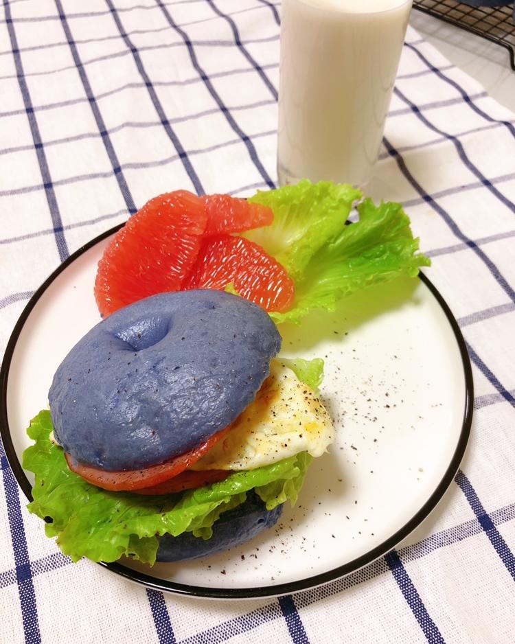 蝶豆花贝果