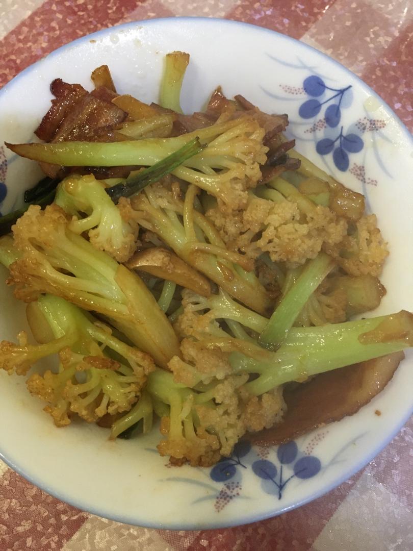 干煸培根有机菜花