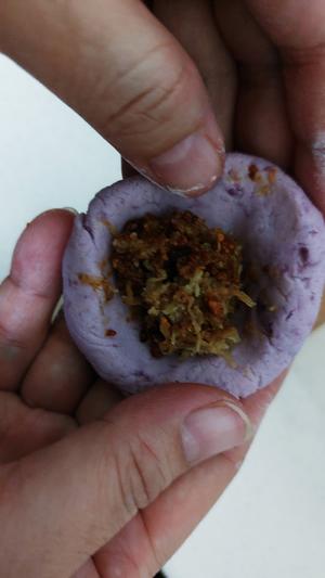红紫薯椰丝花生糕点的做法 步骤5