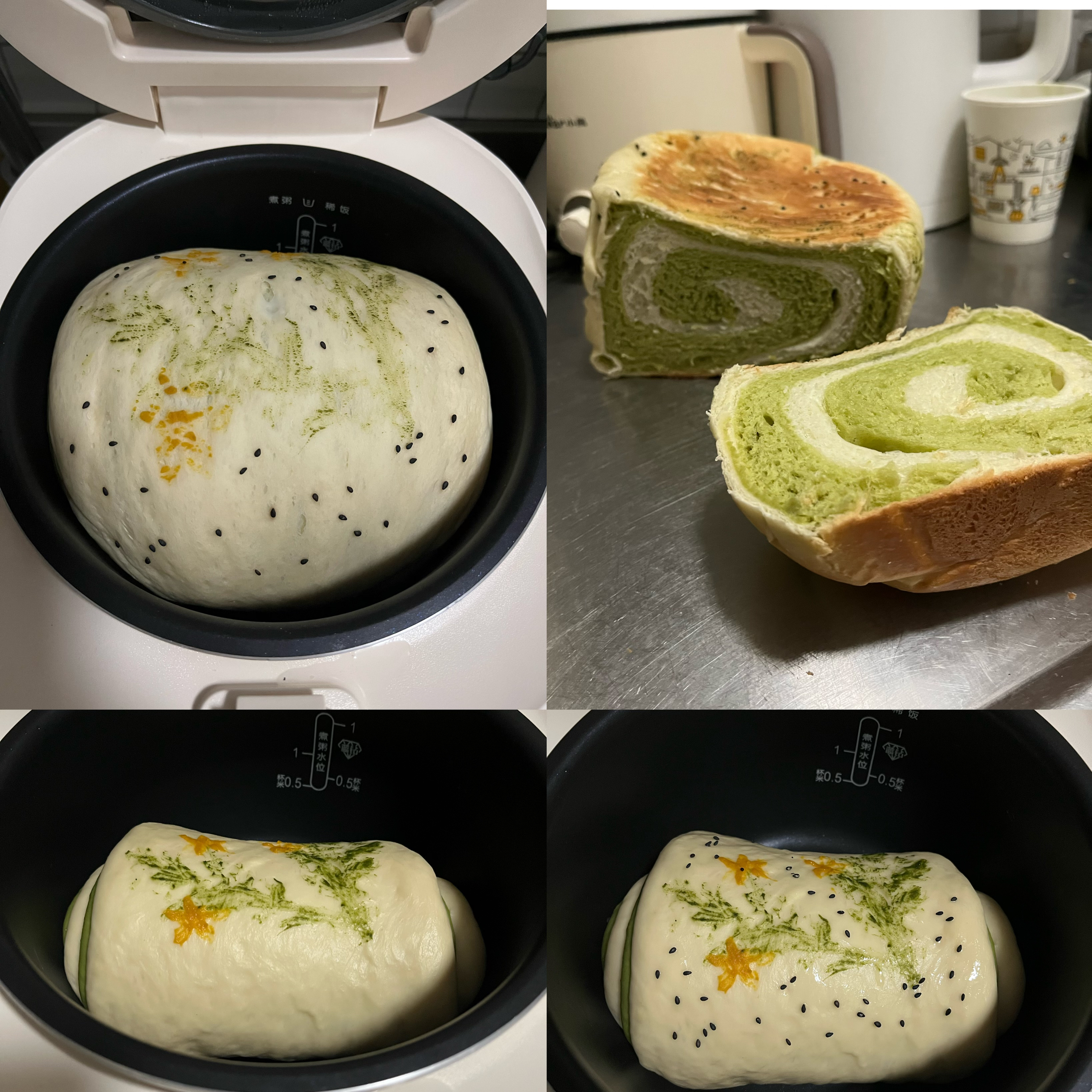 电饭煲面包——双色面包的做法