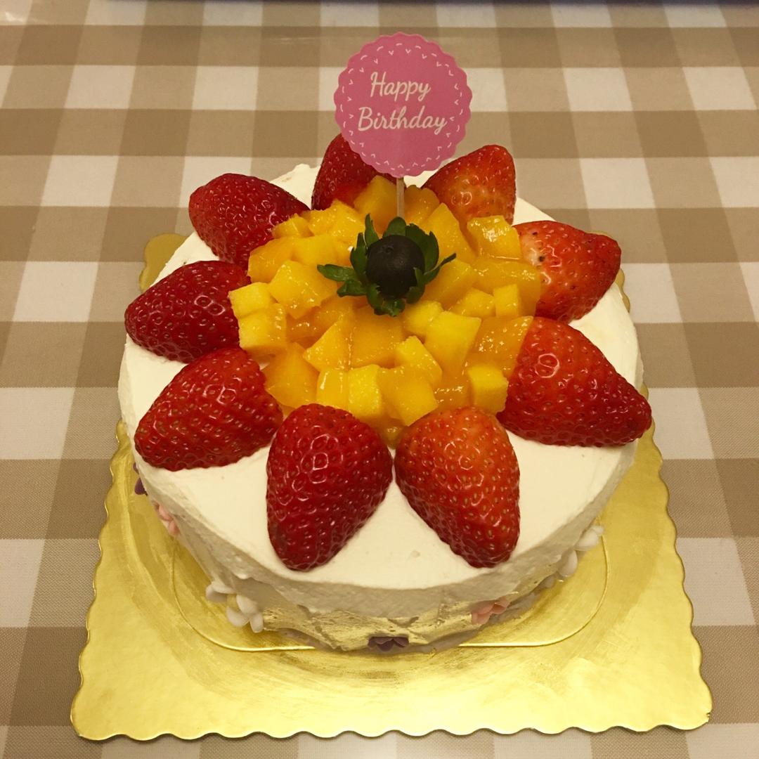 【零失败】不会裱花没关系的水果裸蛋糕 芒果裸蛋糕 完美戚风胚