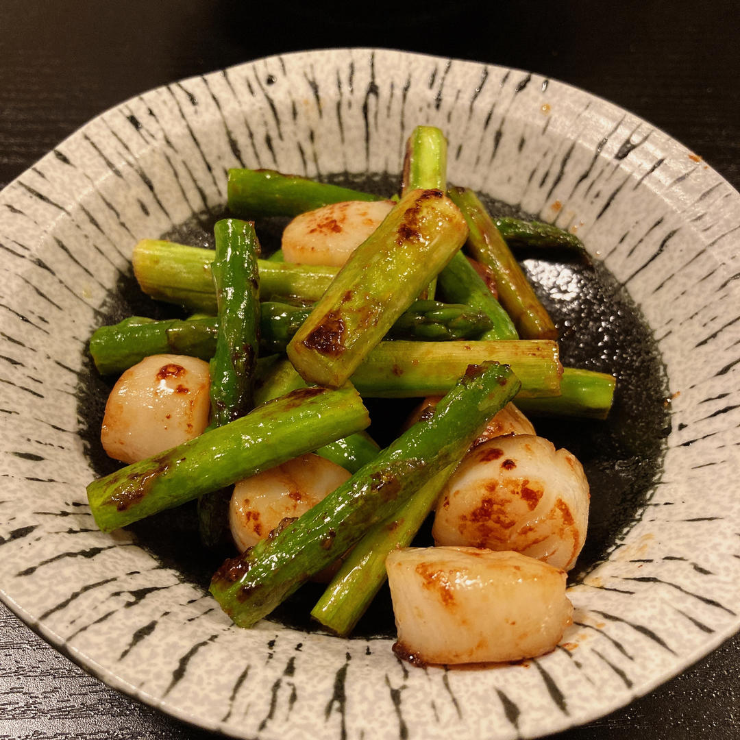 家里有啥做啥 之 贝柱炒芦笋