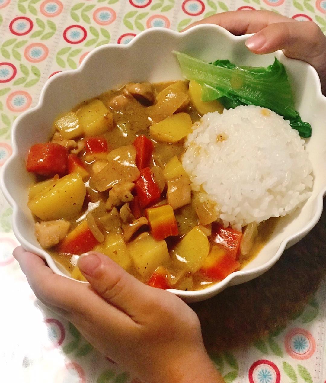 姐姐妹妹の半小时轻咖喱饭🍛（奶油咖喱鸡胸饭）