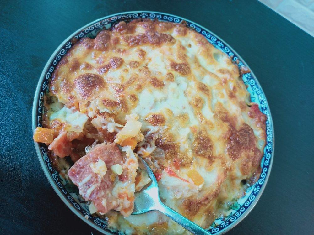 （生酮）牛肉培根番茄焗饭