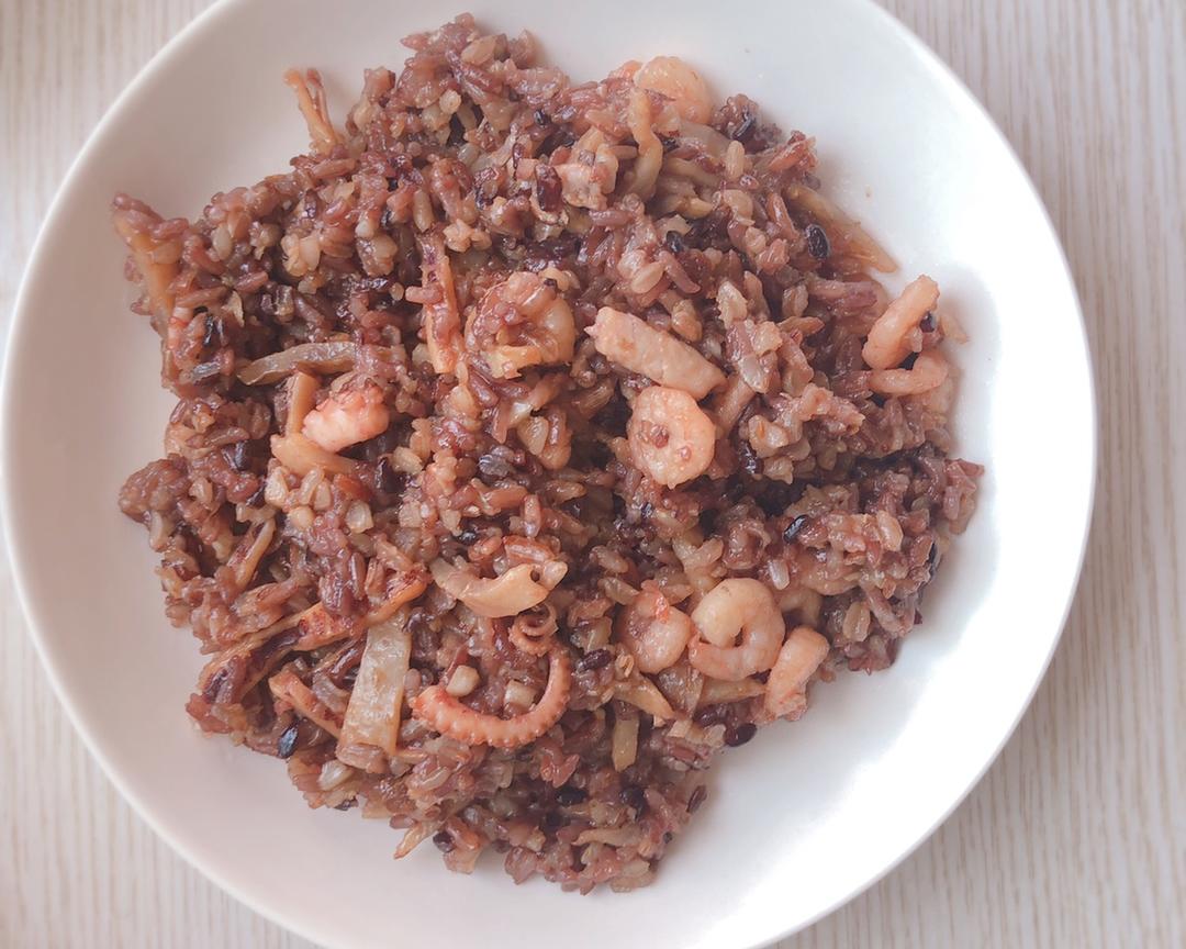 料多多五彩米海鲜炒饭