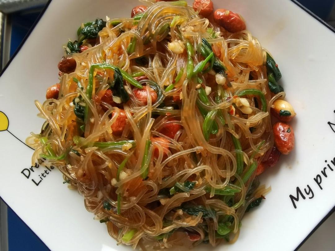 凉拌粉丝菠菜