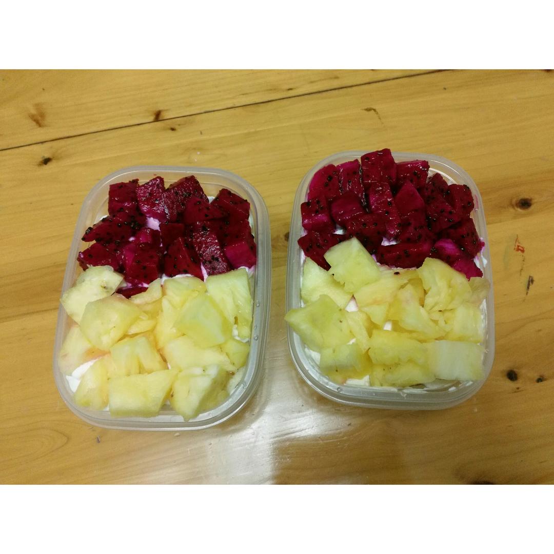 简单快手的便当饭盒水果盒子蛋糕