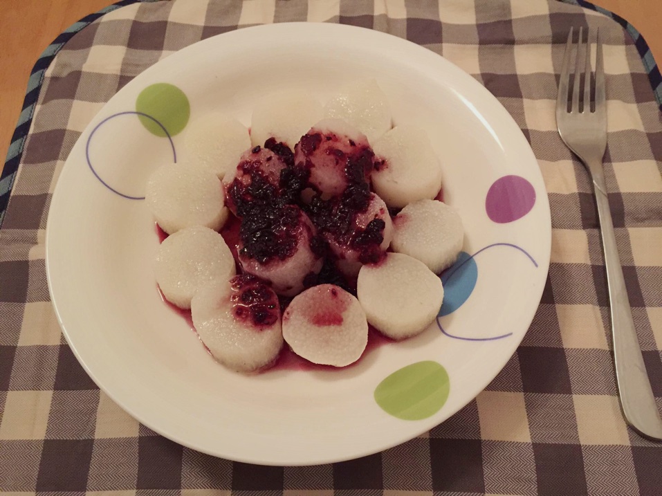 皮蛋瘦肉粥+蓝莓山药