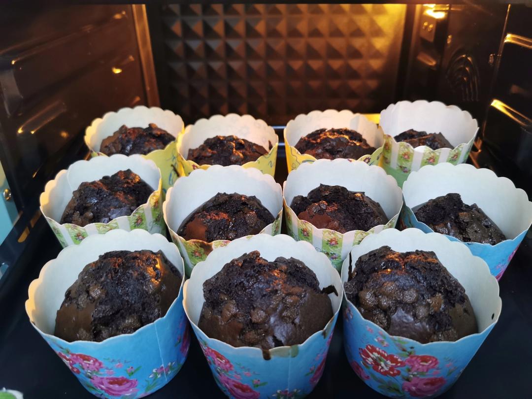 在家做巧克力蘑菇头麦芬蛋糕🍫