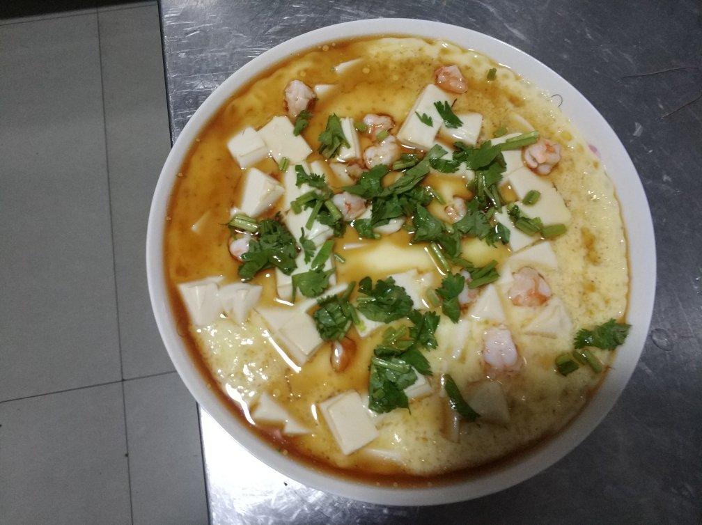 虾仁豆腐蒸水蛋