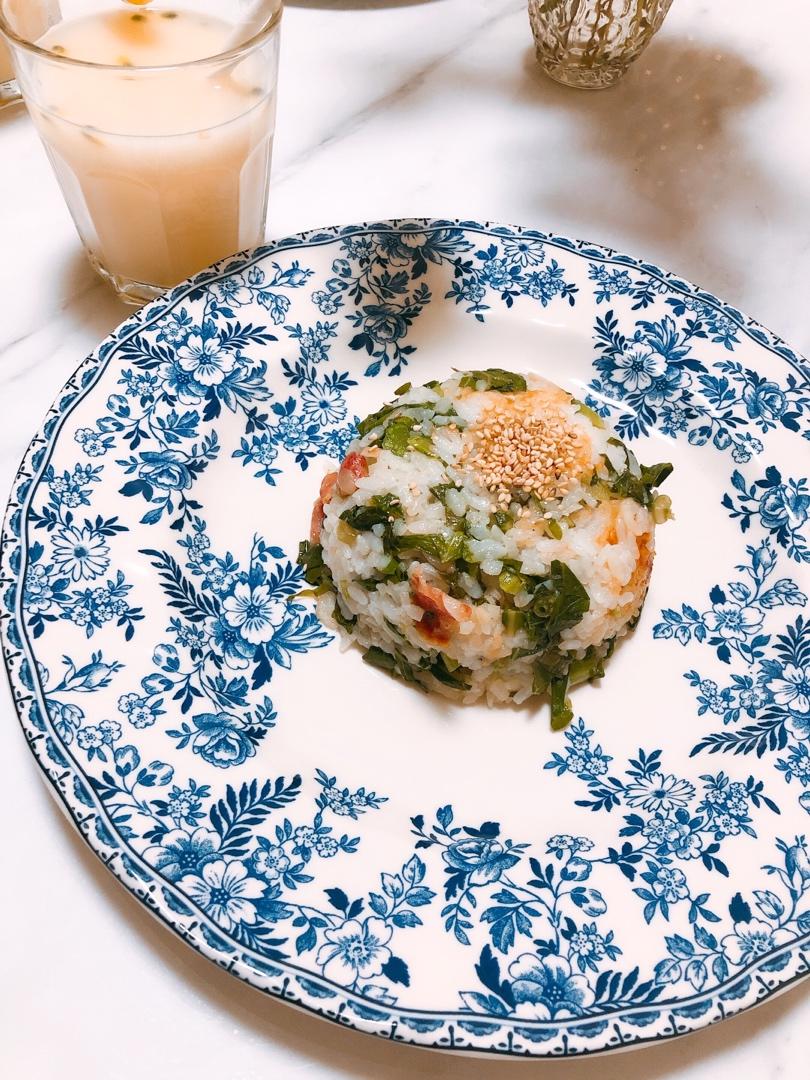 咸肉芥蓝菜饭