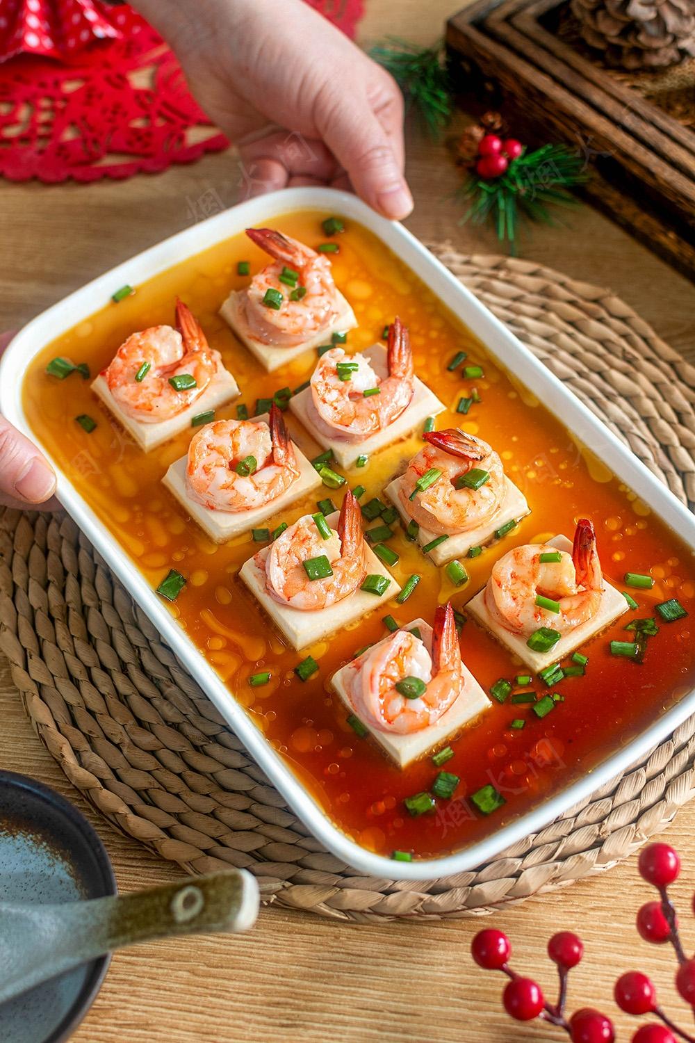 高蛋白健康年菜｜鲜虾豆腐蒸蛋