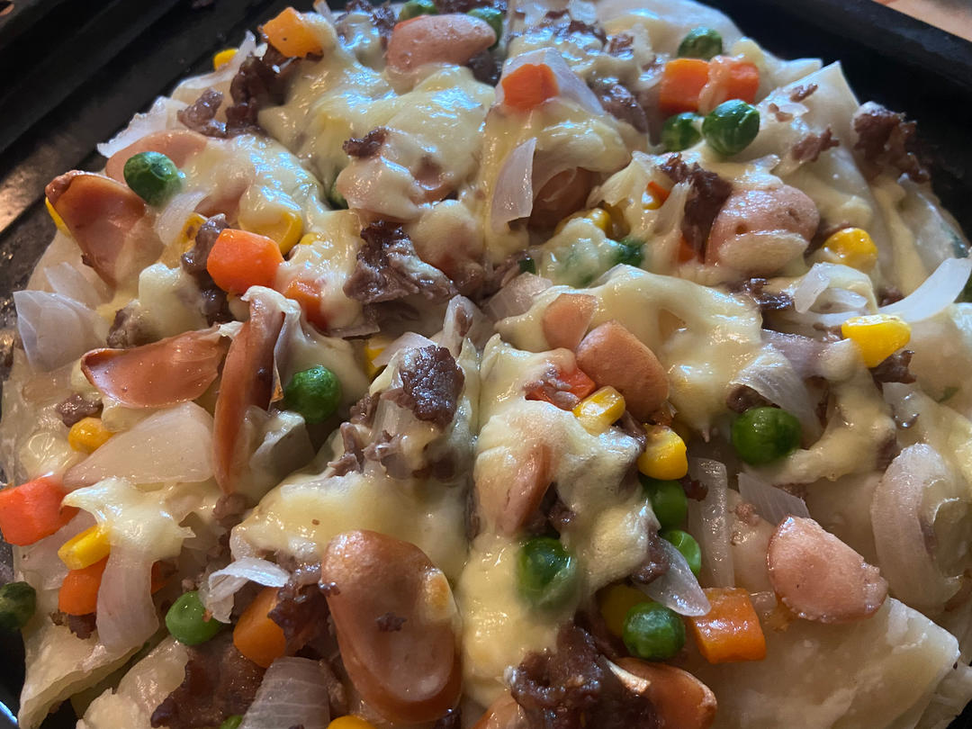 超快手！手抓饼披萨