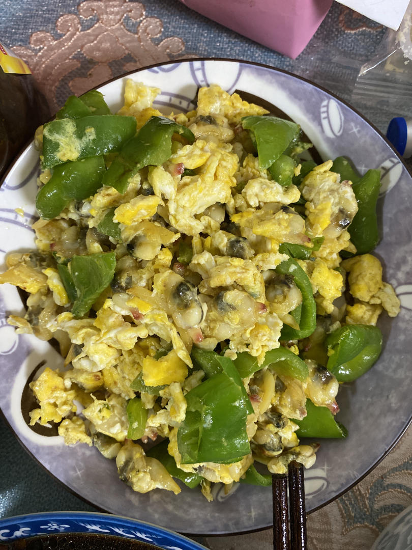 鱼肉丸子0115做的蚬子肉炒蛋