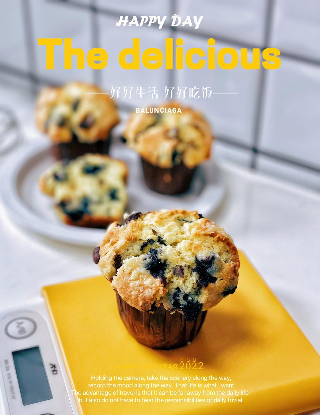 【萌萌大蘑菇头】酥粒蓝莓麦芬