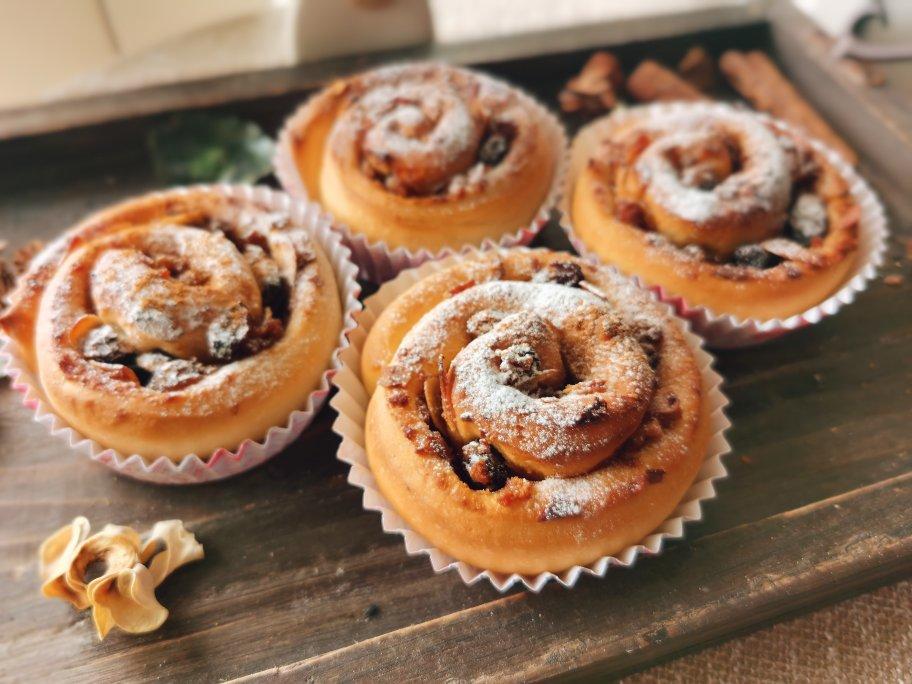 低卡版鲁邦硬种全麦苹果肉桂卷 or babka (一次发酵/消耗废弃硬种)