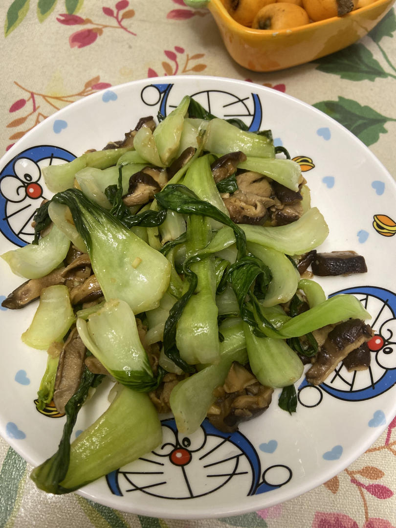 简易版香菇扒油菜