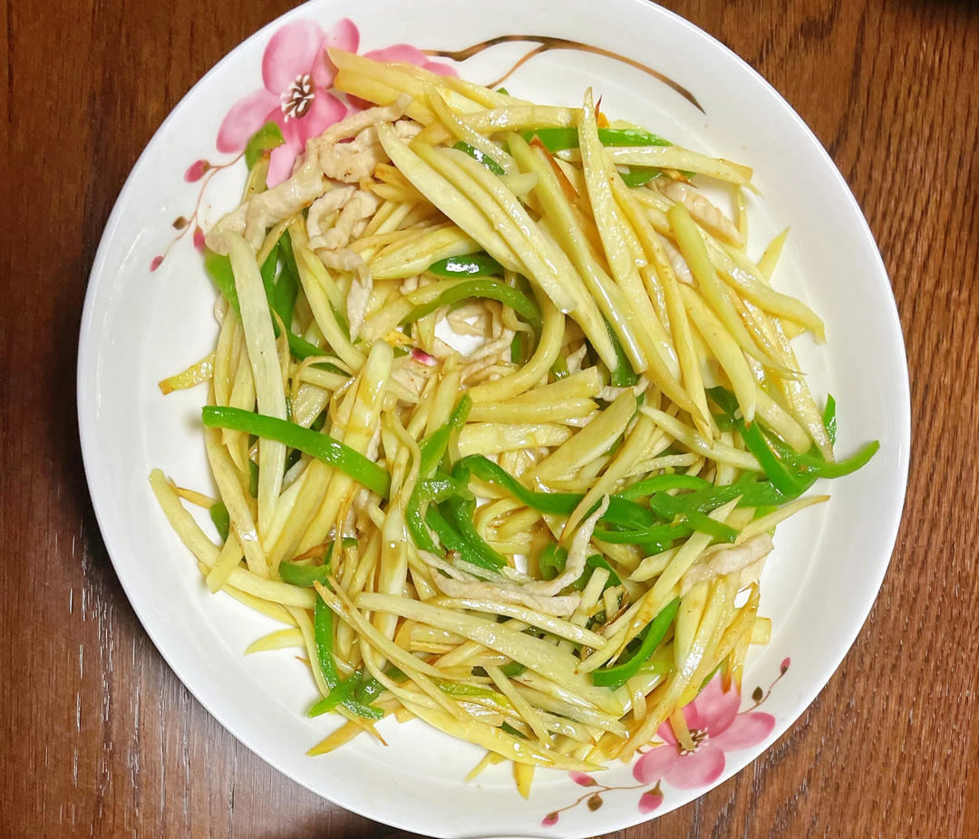 茭白青椒炒肉丝