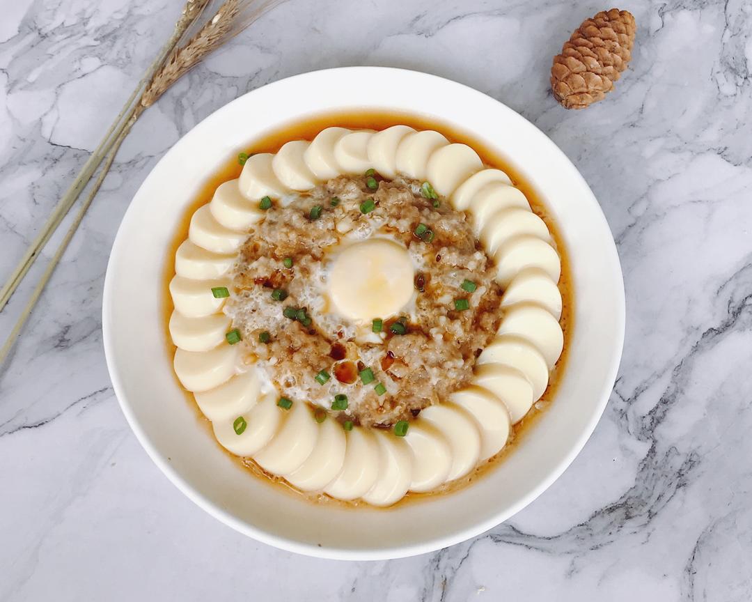 日本豆腐蒸肉末的做法