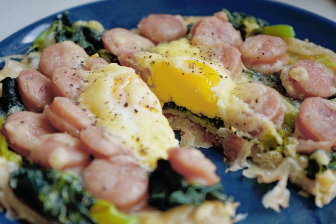 2张手抓饼皮搞定1个披萨——奥尔良鸡肉披萨