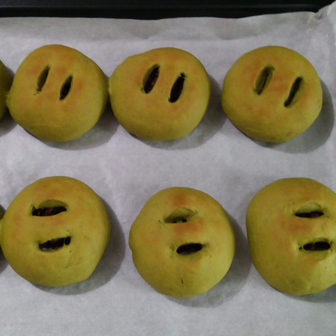 抹茶豆沙小面包（无油脂）