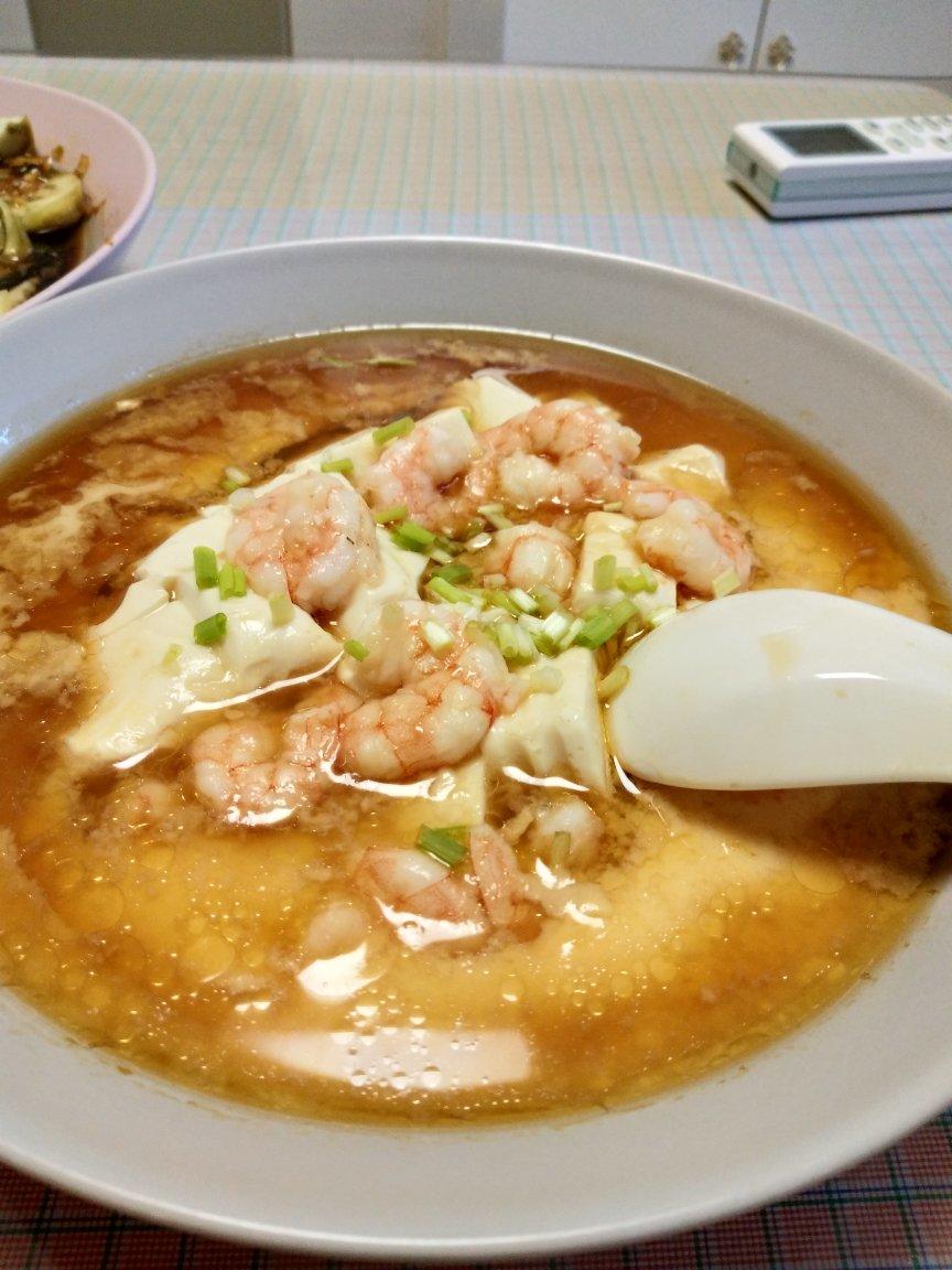 虾仁豆腐蒸水蛋
