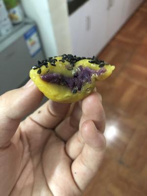 南瓜紫薯糯米团子的做法 步骤5