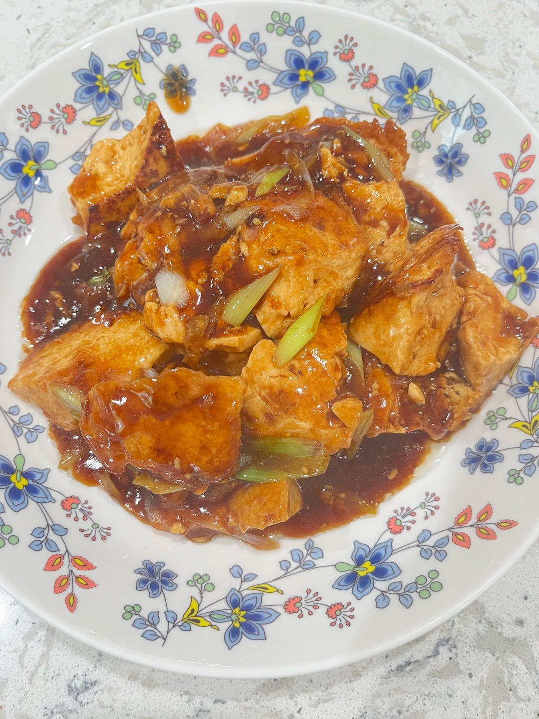 葱烧老豆腐