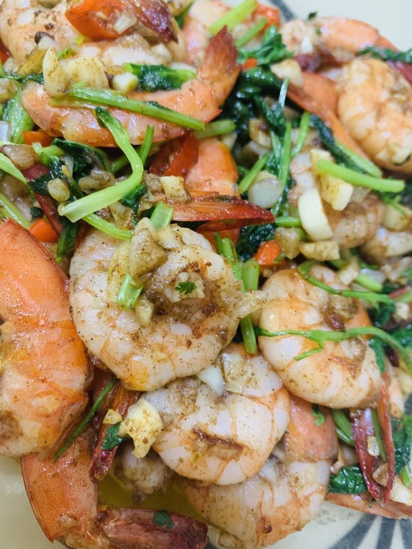 蒜香黄油虾『蒜香虾仁』炒虾仁  生酮