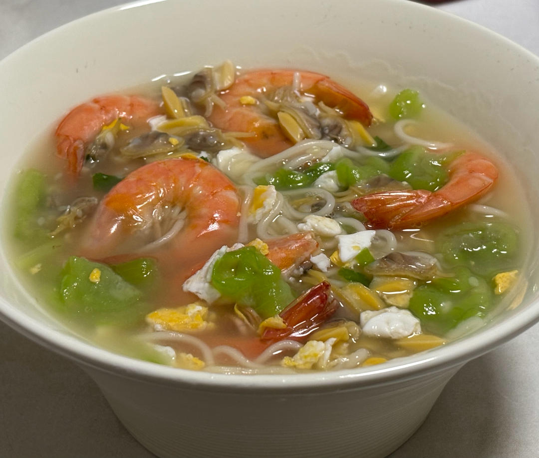 丝瓜花蛤汤