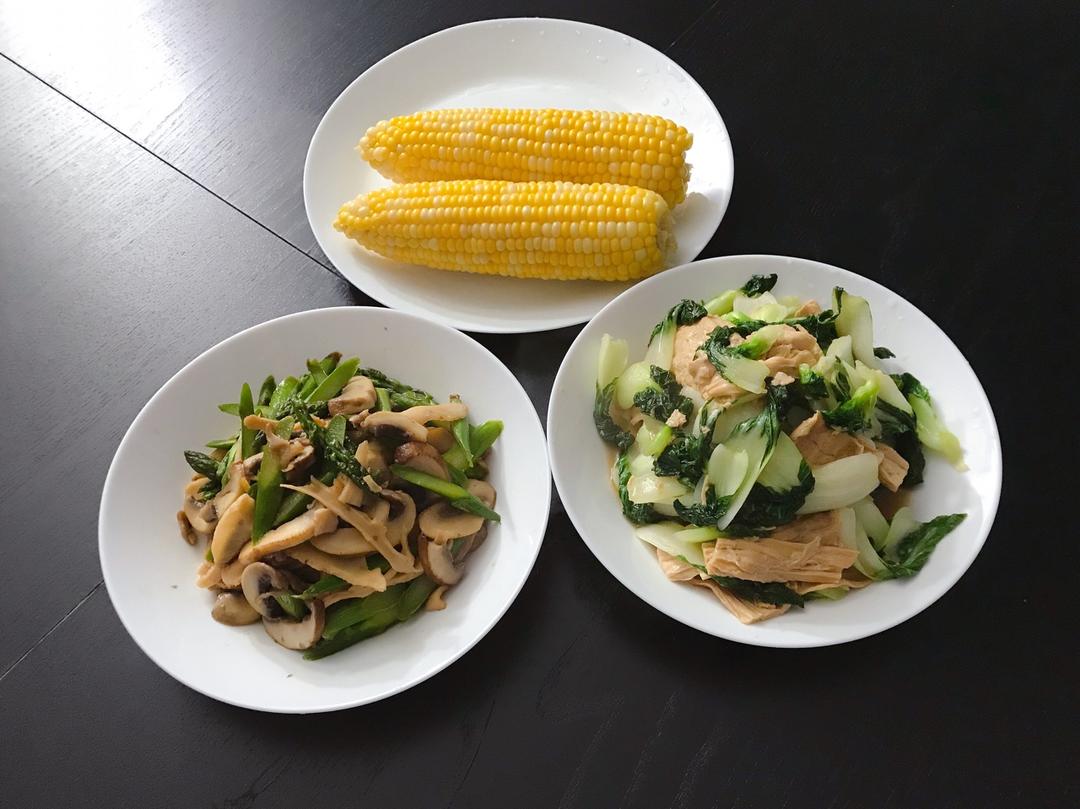 小白菜炒腐竹