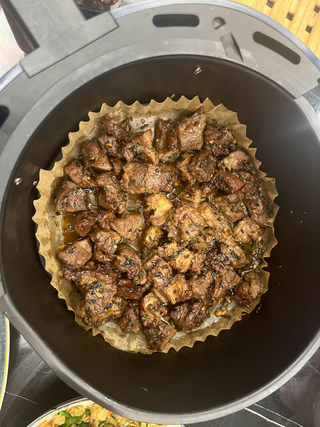 空气炸锅盐葱牛肋条