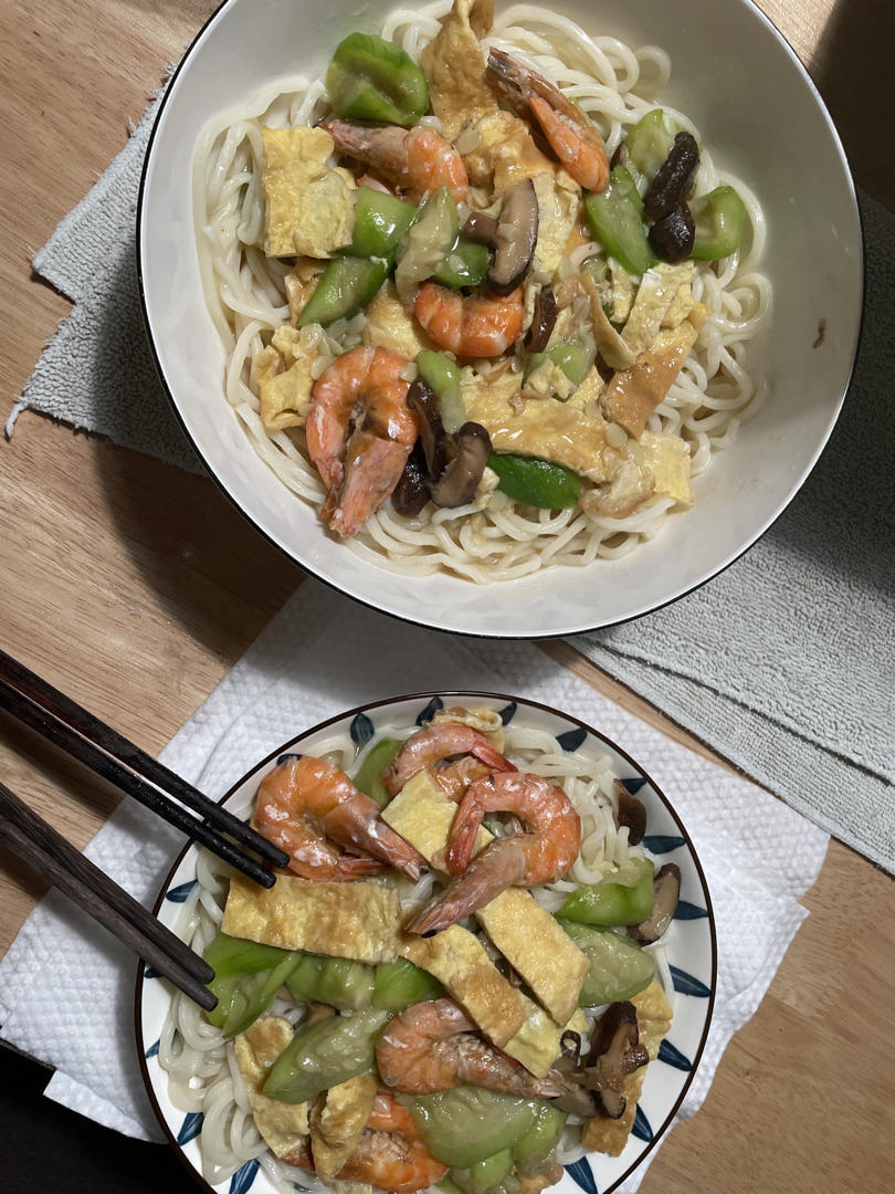 🍜丝瓜三鲜面｜适合夏天的鲜美挂面