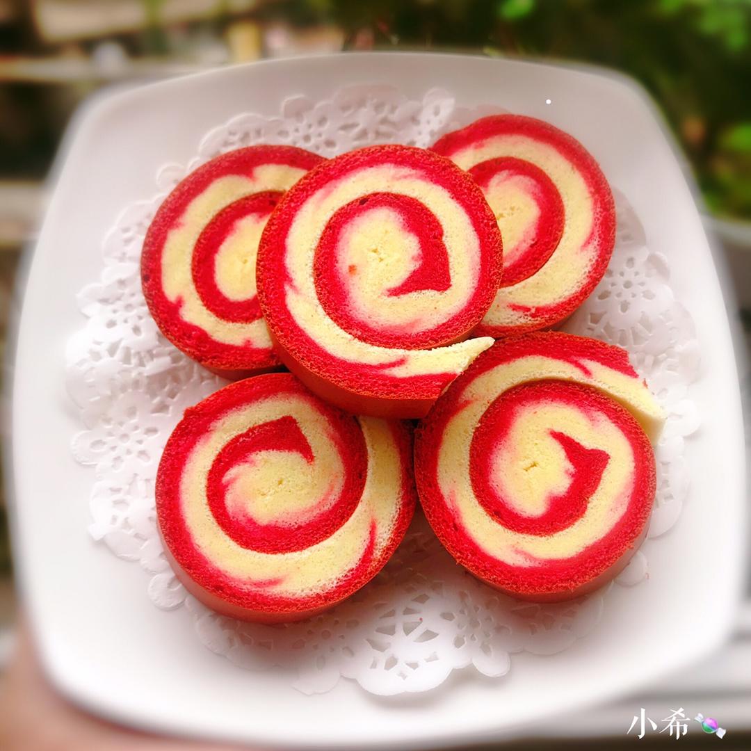 蛋糕卷，红丝绒蛋糕卷，旋风蛋糕卷