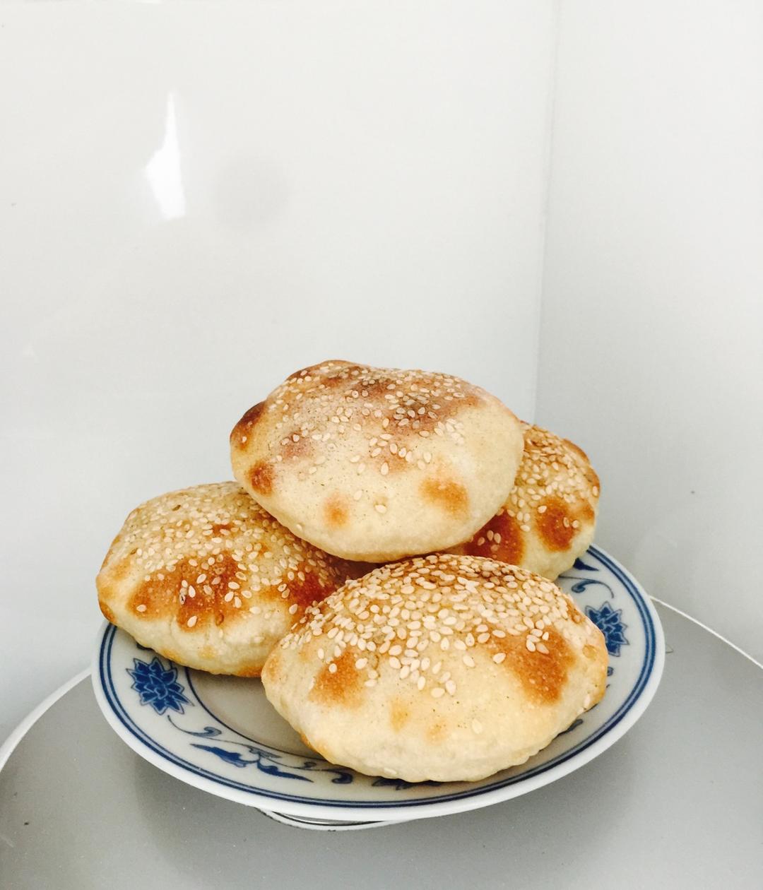 淡水素荷做的烫面空心烧饼