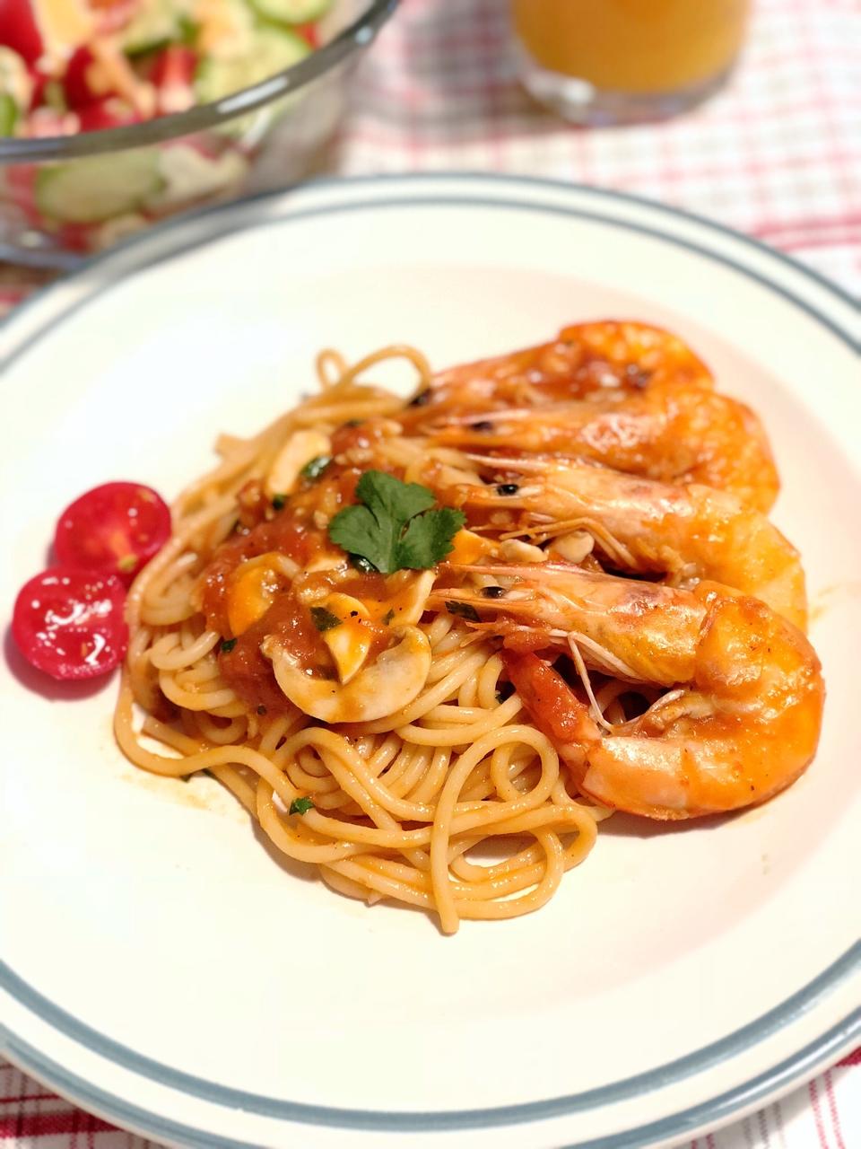 番茄虾仁意面