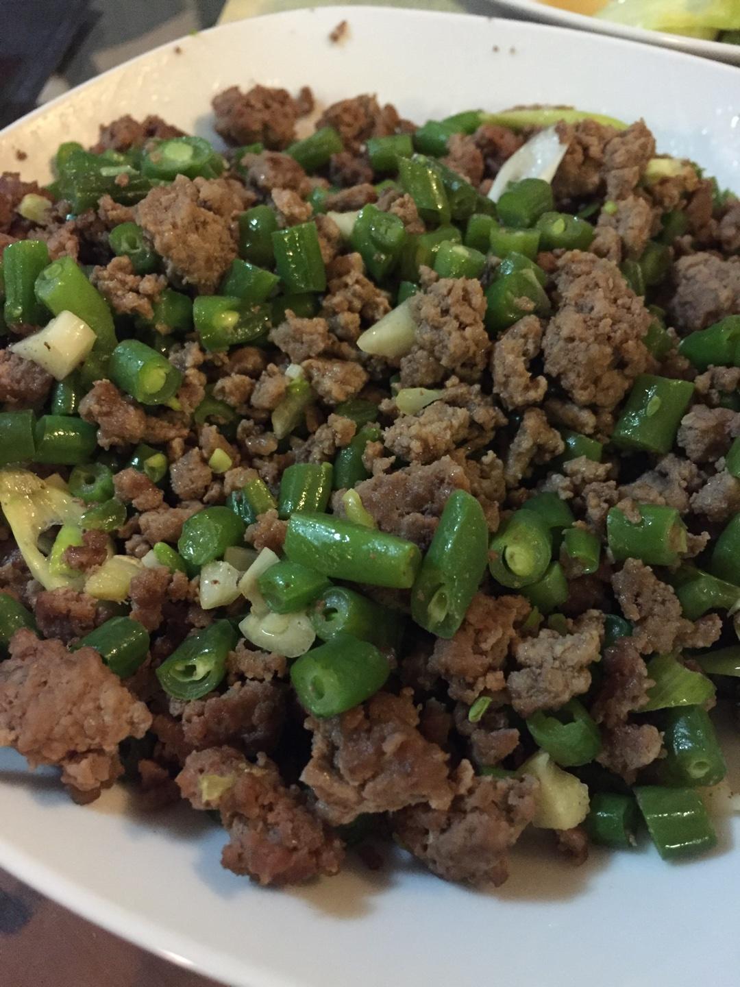 肉末豆角的做法