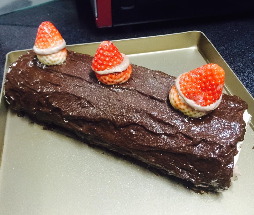 圣诞节树根蛋糕