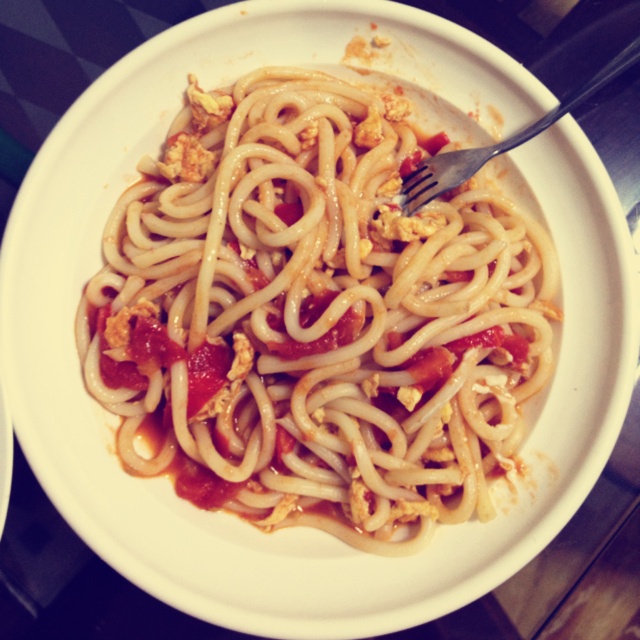 番茄鸡蛋乌冬面