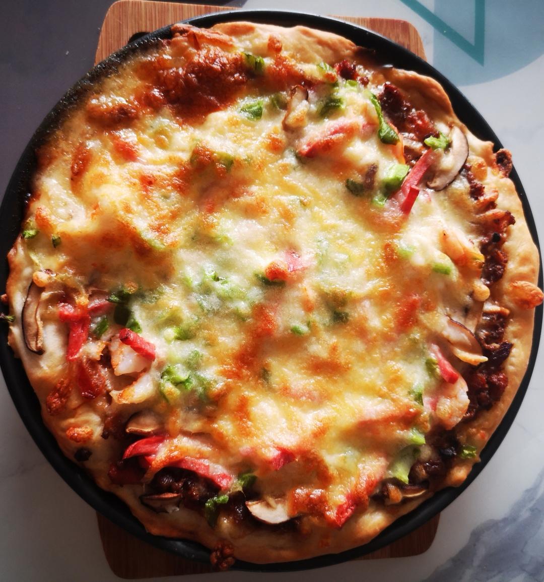 十寸虾仁烤肠披萨