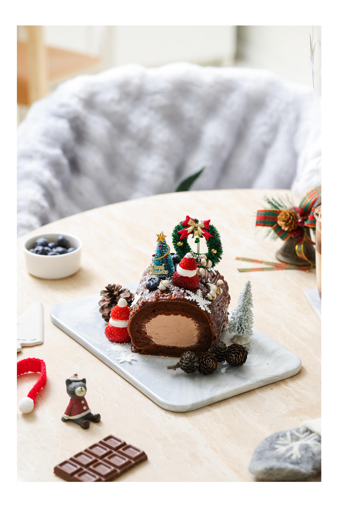 圣诞节🎄巧克力树桩蛋糕