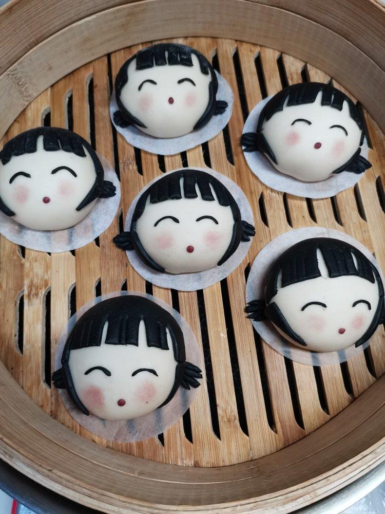 珊瑚59做的可爱中国娃娃卡通造型馒头奶黄包