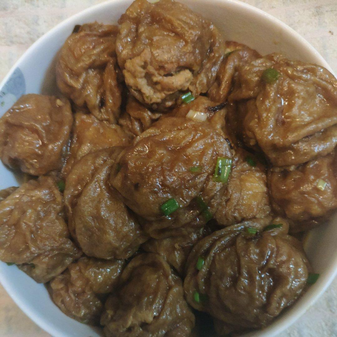 红烧油面筋塞肉