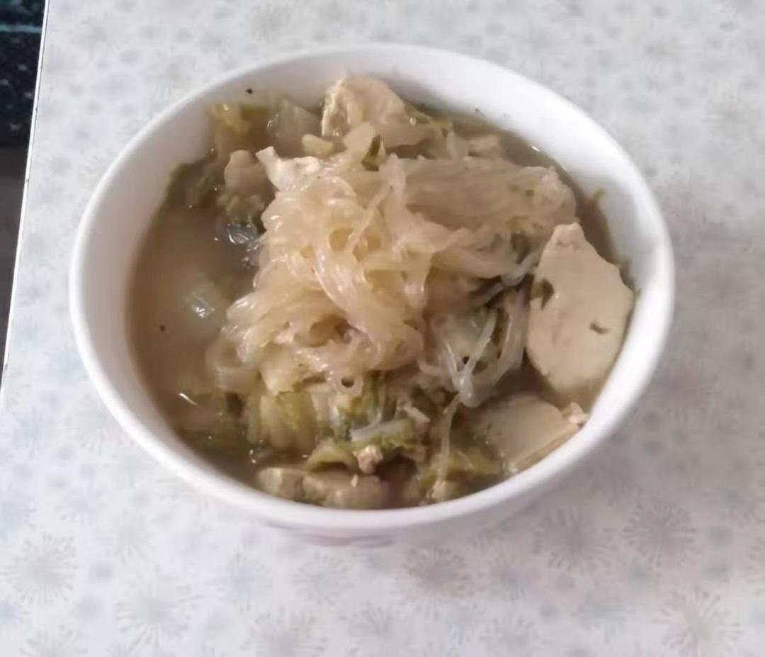 白菜豆腐粉丝煲（无油素食）的做法