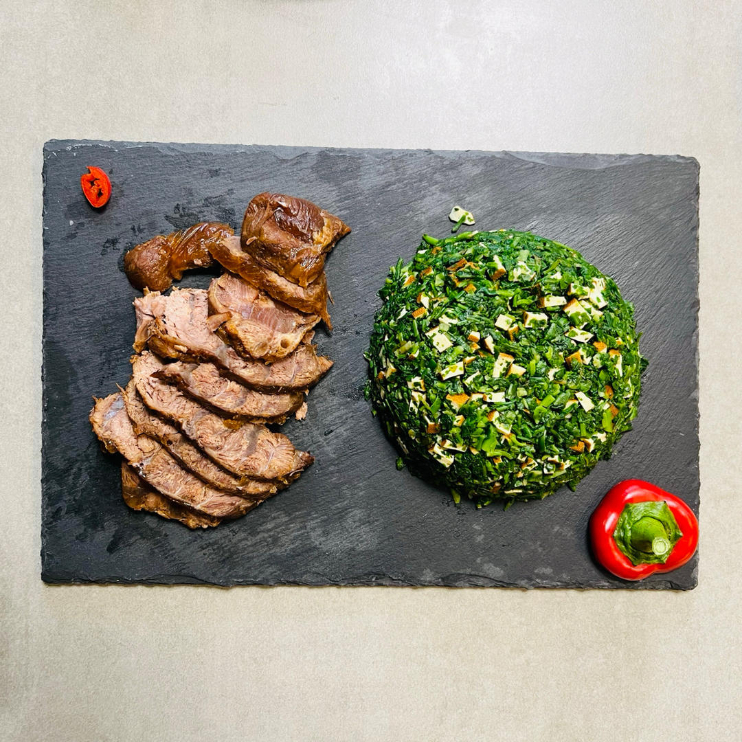 酱牛腱、荠菜香干拼盘